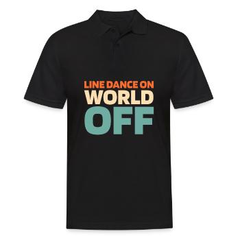 Line Dance Line Dance On World Off - Männer Poloshirt - Schwarz - Vorne - Kai (181cm)