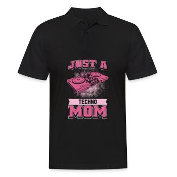 Techno Raver Just A Techno Mom - Polo Homme - noir - Devant - Kai (181cm)