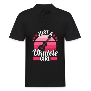 Ukulélé juste une fille ukulélé - Polo Homme - noir - Devant - Kai (181cm)