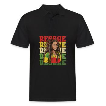 Reggae - Männer Poloshirt - Schwarz - Vorne - Kai (181cm)