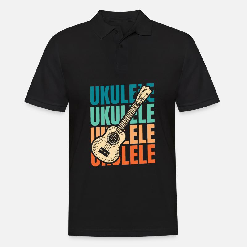 Ukulele - Männer Poloshirt - Schwarz