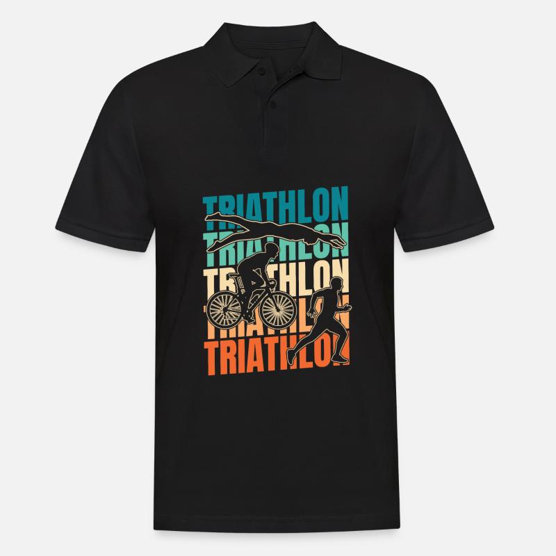 Triathlon Triathlet - Männer Poloshirt - Schwarz
