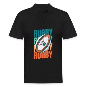 Rugby - Männer Poloshirt - Schwarz - Vorne - Kai (181cm)