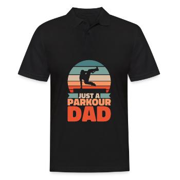Père Parkour Juste un Papa Parkour - Polo Homme - noir - Devant - Kai (181cm)