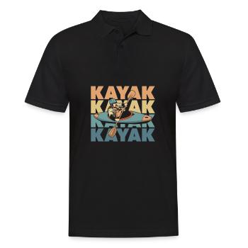 Kajaker - Männer Poloshirt - Schwarz - Vorne - Kai (181cm)
