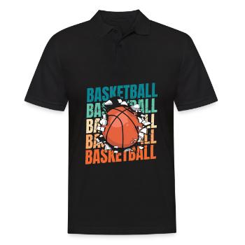 Basketball Basketballer - Männer Poloshirt - Schwarz - Vorne - Kai (181cm)