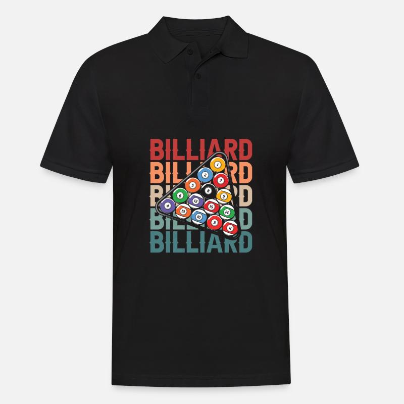 Billard - Männer Poloshirt - Schwarz