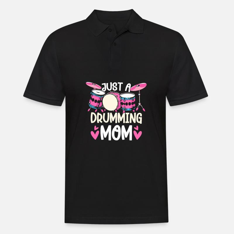 Schlagzeug Drummer Schlagzeuger Mutter - Männer Poloshirt - Schwarz