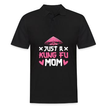 Kung Fu Mutter Just A Kung Fu Mom - Männer Poloshirt - Schwarz - Vorne - Kai (181cm)