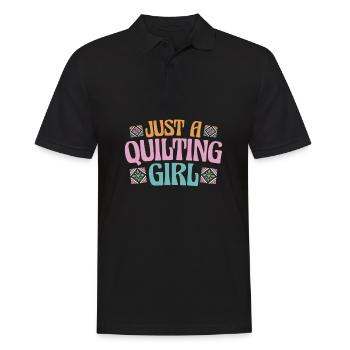 Quilting Just A Quilting Girl - Men's Polo Shirt - black - Front - Kai (181cm)
