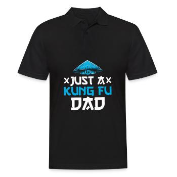 Kung Fu Vater Just A Kung Fu Dad - Männer Poloshirt - Schwarz - Vorne - Kai (181cm)