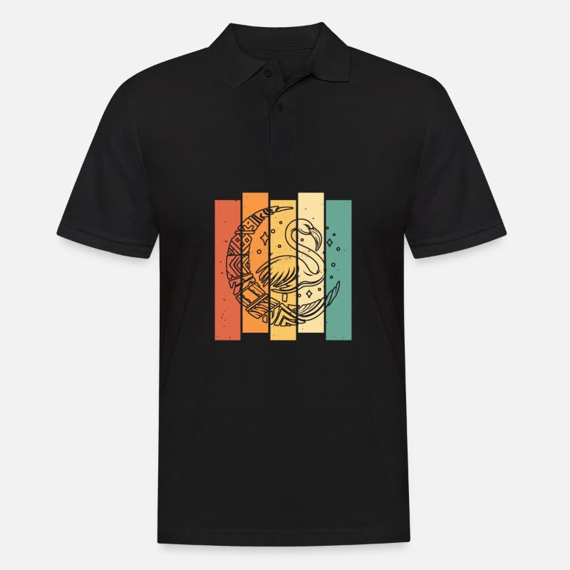 Flamingo Stammes Moon Phases - Männer Poloshirt - Schwarz