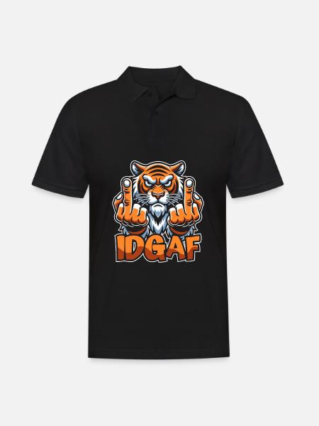 Tiger Idgaf - Men's Polo Shirt - black