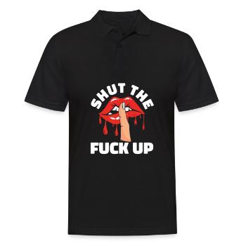 Humour noir Drôle Drôle Lèvres se taire - Polo Homme - noir - Devant - Kai (181cm)