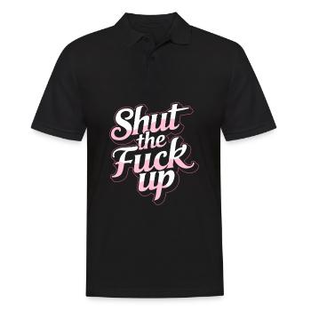 Schwarzer Humor Lustige Lippen Stfu - Männer Poloshirt - Schwarz - Vorne - Kai (181cm)