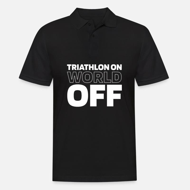 Triathlon Triathlet Triathlon On World Off - Männer Poloshirt - Schwarz