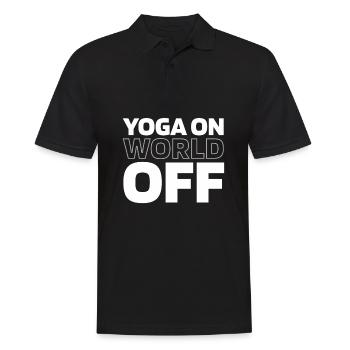 Yoga Yoga On World Off - Männer Poloshirt - Schwarz - Vorne - Kai (181cm)