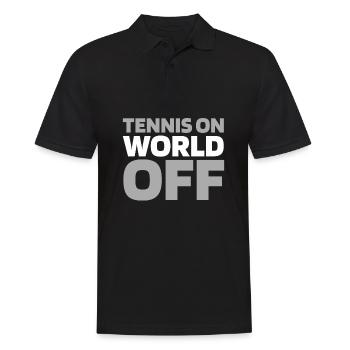 Tennis Tennis On World Off - Männer Poloshirt - Schwarz - Vorne - Kai (181cm)