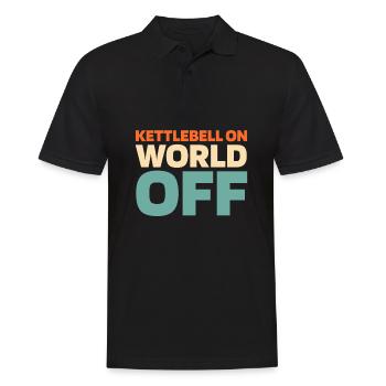 Kettlebell Kettlebell On World Off - Men's Polo Shirt - black - Front - Kai (181cm)