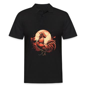 Poule Poule Lune Hurlante - Polo Homme - noir - Devant - Kai (181cm)