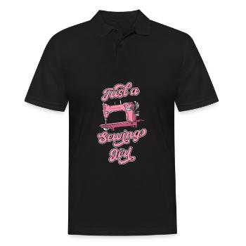 Sewing Machine Just A Sewing Girl - Men's Polo Shirt - black - Front - Kai (181cm)