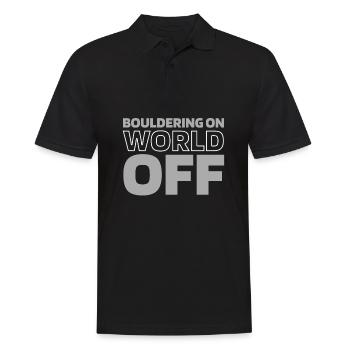 Bouldern Bouldering Bouldering On World Off - Männer Poloshirt - Schwarz - Vorne - Kai (181cm)