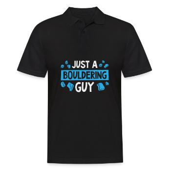 Bouldern Bouldering Just A Bouldering Guy - Männer Poloshirt - Schwarz - Vorne - Kai (181cm)