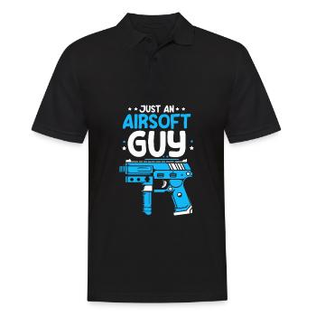 Airsoft Just An Airsoft Guy - Männer Poloshirt - Schwarz - Vorne - Kai (181cm)