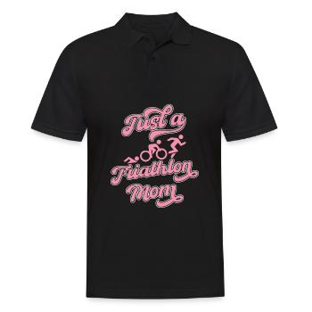 Triathlon Triathlet Just A Triathlon Mom - Männer Poloshirt - Schwarz - Vorne - Kai (181cm)