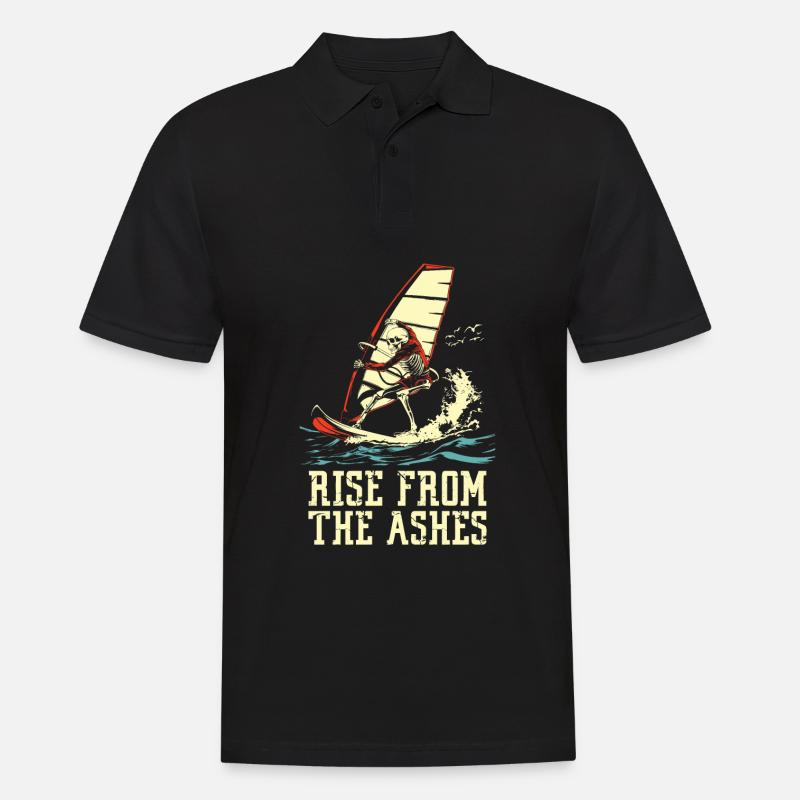 Windsurfen Windsurfer Skelett - Männer Poloshirt - Schwarz