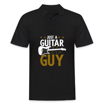 E Gitarre Elektrogitarre Just A Guitar Guy - Männer Poloshirt - Schwarz - Vorne - Kai (181cm)