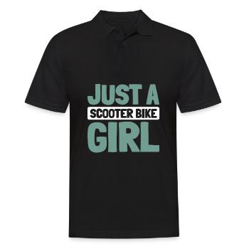 Motorroller Just A Scooter Bike Girl - Männer Poloshirt - Schwarz - Vorne - Kai (181cm)