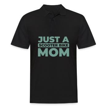Motorroller Just A Scooter Bike Mom - Männer Poloshirt - Schwarz - Vorne - Kai (181cm)