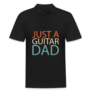 Akustikgitarre Just A Guitar Dad - Männer Poloshirt - Schwarz - Vorne - Kai (181cm)