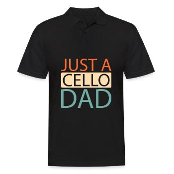 Cello Cellist Just A Cello Dad - Männer Poloshirt - Schwarz - Vorne - Kai (181cm)