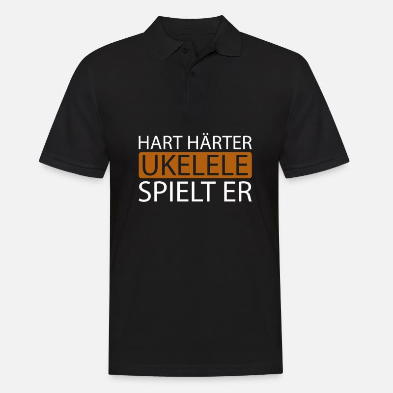 Ukulele - Männer Poloshirt - Schwarz
