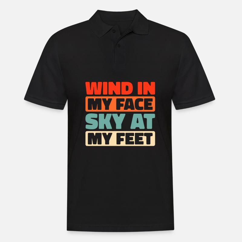 Paramotor Gleitschirmfliegen - Männer Poloshirt - Schwarz