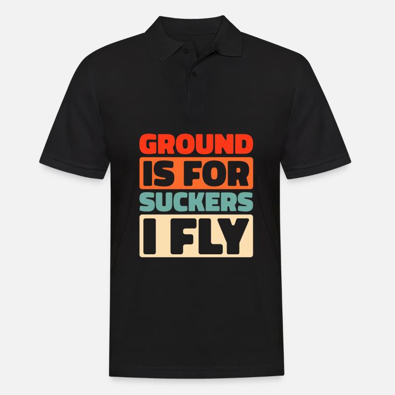 Paramotor Gleitschirmfliegen - Männer Poloshirt - Schwarz
