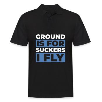 Paramotor paragliding - Men's Polo Shirt - black - Front - Kai (181cm)
