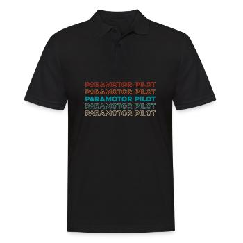 Paramotor paragliding - Men's Polo Shirt - black - Front - Kai (181cm)