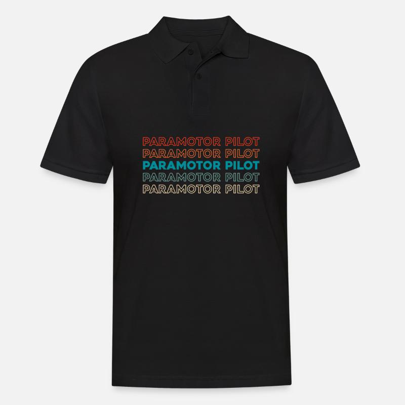 Paramotor Gleitschirmfliegen - Männer Poloshirt - Schwarz