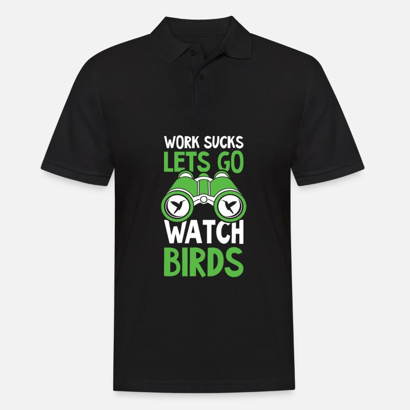 Vogelbeobachter - Männer Poloshirt - Schwarz