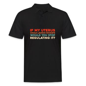 Feminist Feminismus If My Uterus Shot Bullets - Männer Poloshirt - Schwarz - Vorne - Kai (181cm)