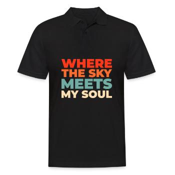 Paramotor paragliding - Men's Polo Shirt - black - Front - Kai (181cm)