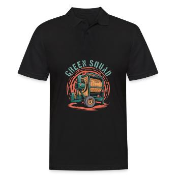Biomassetechniker Kader - Männer Poloshirt - Schwarz - Vorne - Kai (181cm)