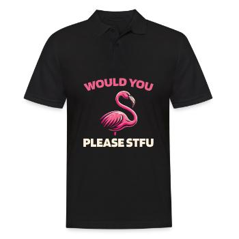 Flamingo, tais-toi, s’il te plaît, tais-toi - Polo Homme - noir - Devant - Kai (181cm)