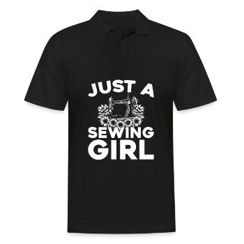 Machine à coudre juste une fille de couture - Polo Homme - noir - Devant - Kai (181cm)