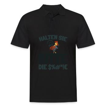 chicken hen please keep your mouth shut - Men's Polo Shirt - black - Front - Kai (181cm)