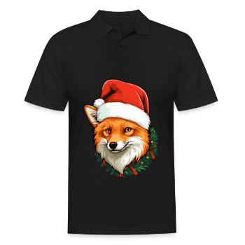 Fox Christmas Foxes Winter Animals Forest Animals - Men's Polo Shirt - black - Front - Kai (181cm)