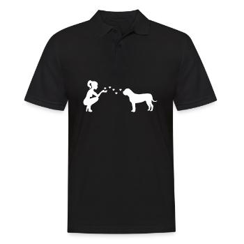 Boerboel mit Frau - Männer Poloshirt - Schwarz - Vorne - Kai (181cm)